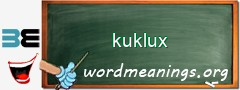 WordMeaning blackboard for kuklux
